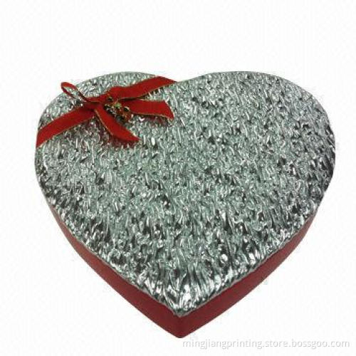 Gift Packing in Heart Shape, Silver Stamping, Earth-friendly, OEM Orders Welcomed